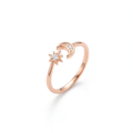 925 sterling silver Celeste Ring with star and moon motifs, celestial charm, limited edition