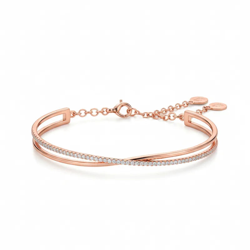 925 sterling silver Entwine Bracelet with interwoven strands, adjustable fit, limited edition Tivara jewelry