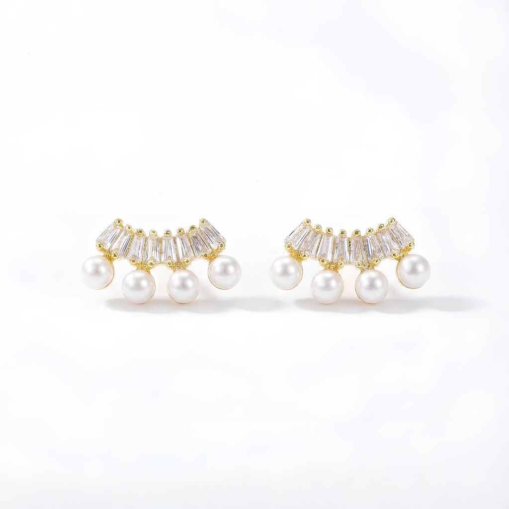 925 sterling silver Lustre Studs Earrings with pearls, timeless elegance, limited edition