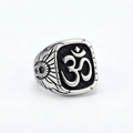 925 sterling silver Sacred Om Band with spiritual symbol, modern minimalist design, limited edition