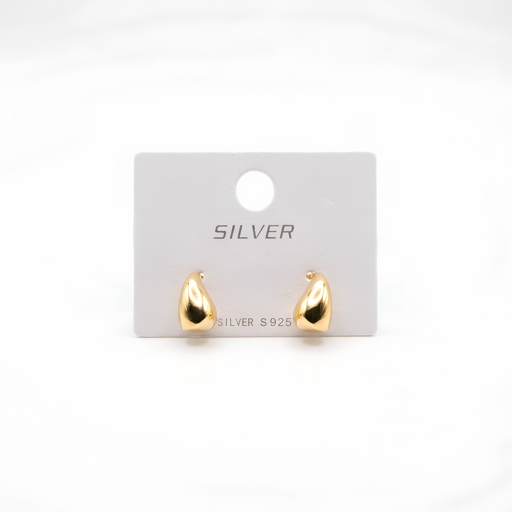 Gold-accent 925 sterling silver Sculpt Hoops, contemporary sculptural design, limited edition
