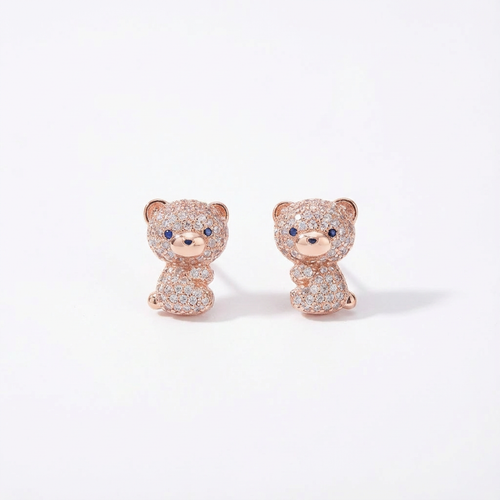 Gold-plated 925 sterling silver CharmBear Studs, playful and charming, limited edition
