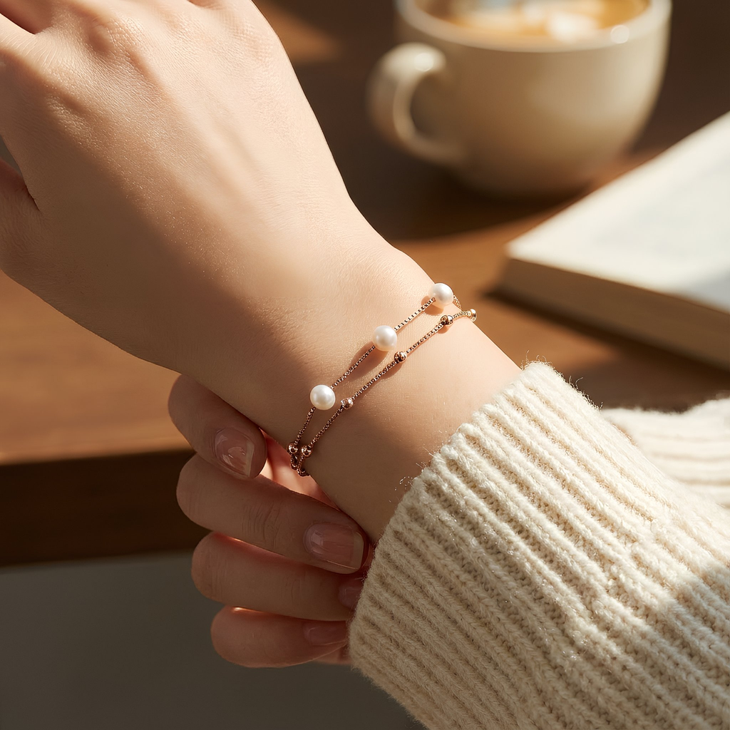 Luna Layers or The Cascade Pearl Bracelet