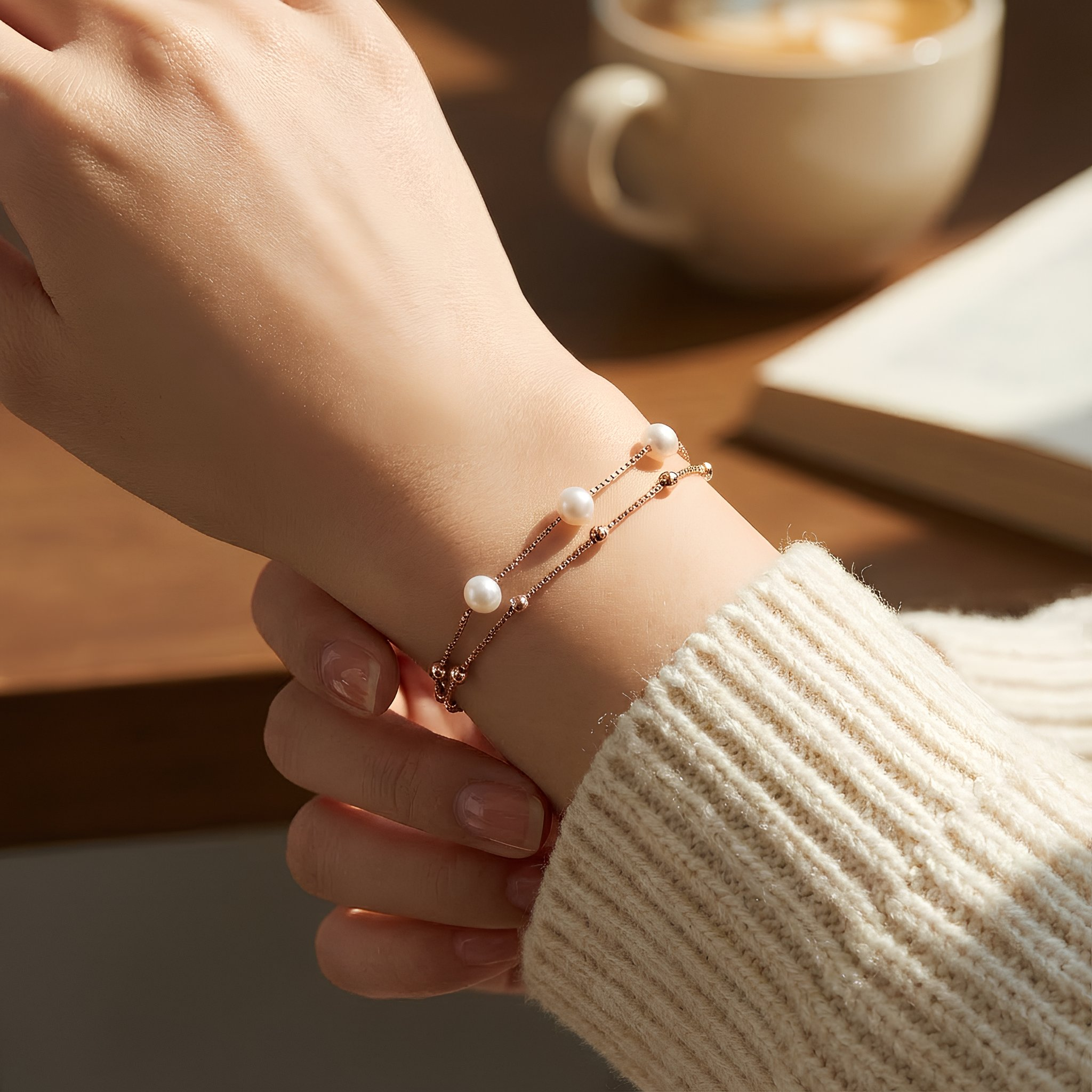 Luna Layers or The Cascade Pearl Bracelet