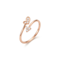 Rose gold-plated 925 sterling silver Heart Whispers Ring with subtle heart motif, limited edition